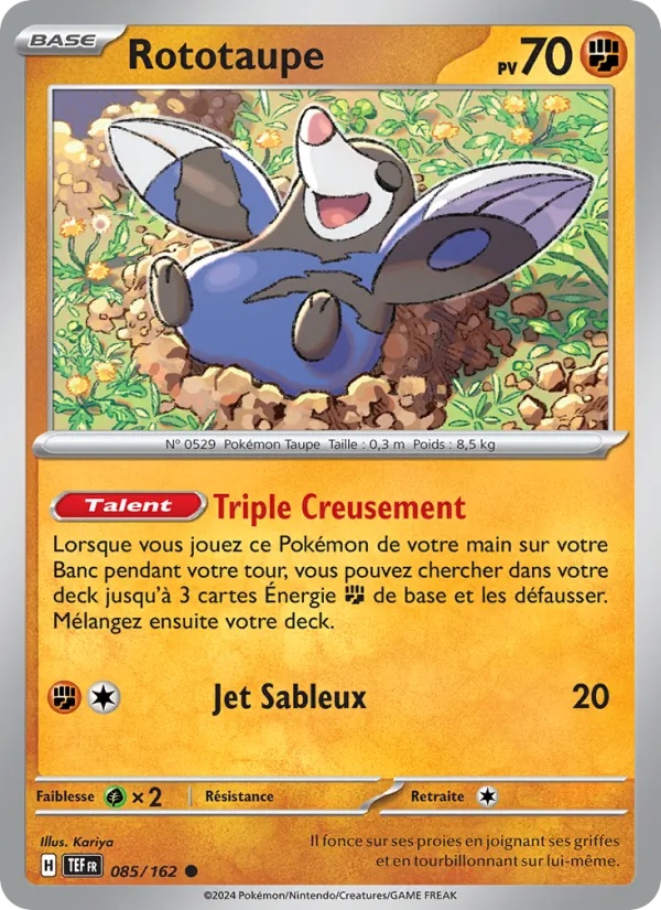 Rototaupe 085/162 - Forces Temporelles - Reverse - Pokémon JCC