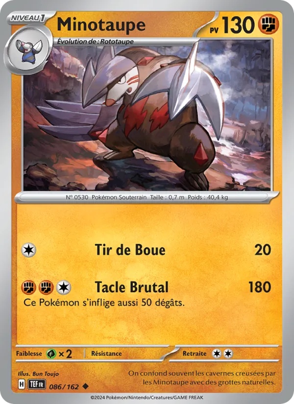 Minotaupe 086/162 - Forces Temporelles - Reverse - Pokémon JCC