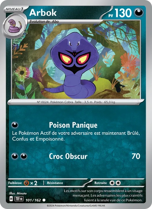 Arbok 101/162 - Forces Temporelles - Reverse - Pokémon JCC