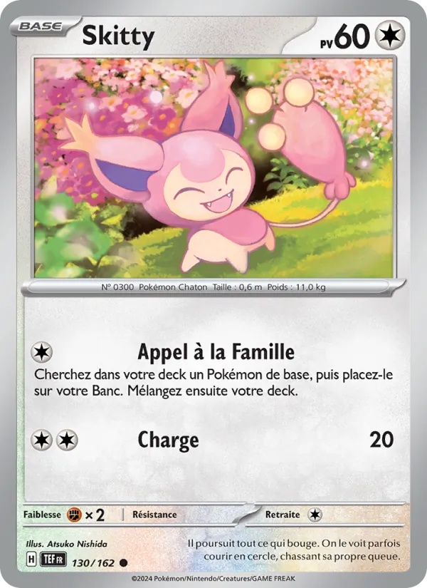 Skitty 130/162 - Forces Temporelles - Reverse - Pokémon JCC