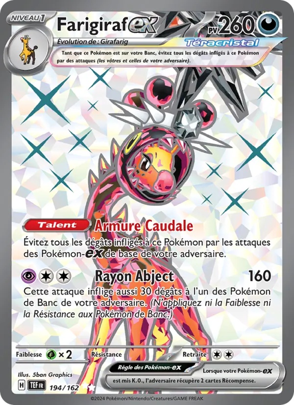 Farigiraf-ex 194/162 - Forces Temporelles - Holo - Pokémon JCC