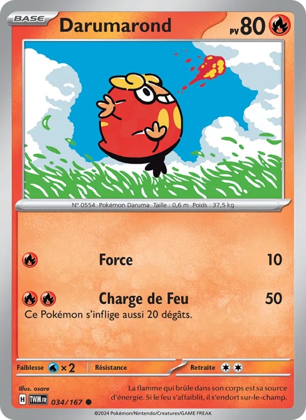 Darumarond 034/167 - Mascarade Crépusculaire - Reverse - Pokémon JCC