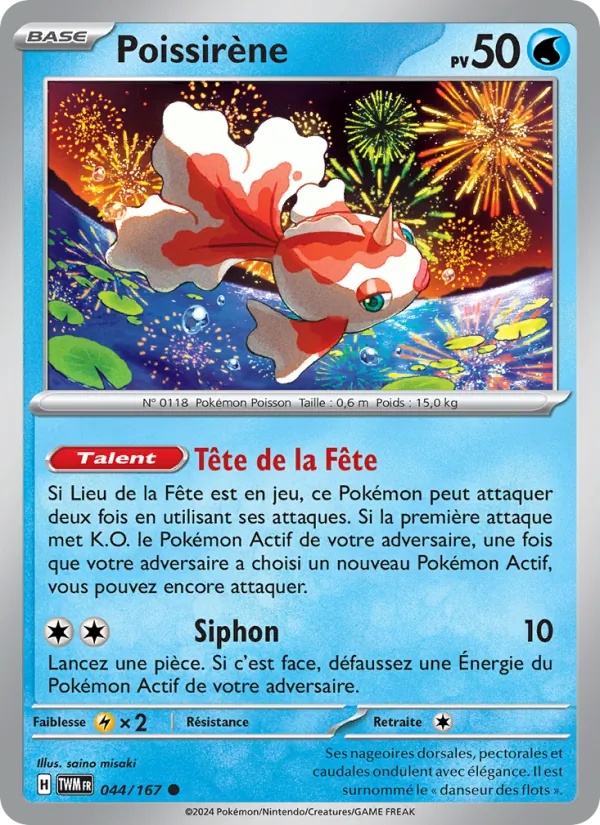 Poissirène 044/167 - Mascarade Crépusculaire - Reverse - Pokémon JCC