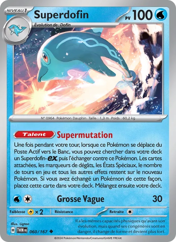 Superdofin 060/167 - Mascarade Crépusculaire - Holo - Pokémon JCC