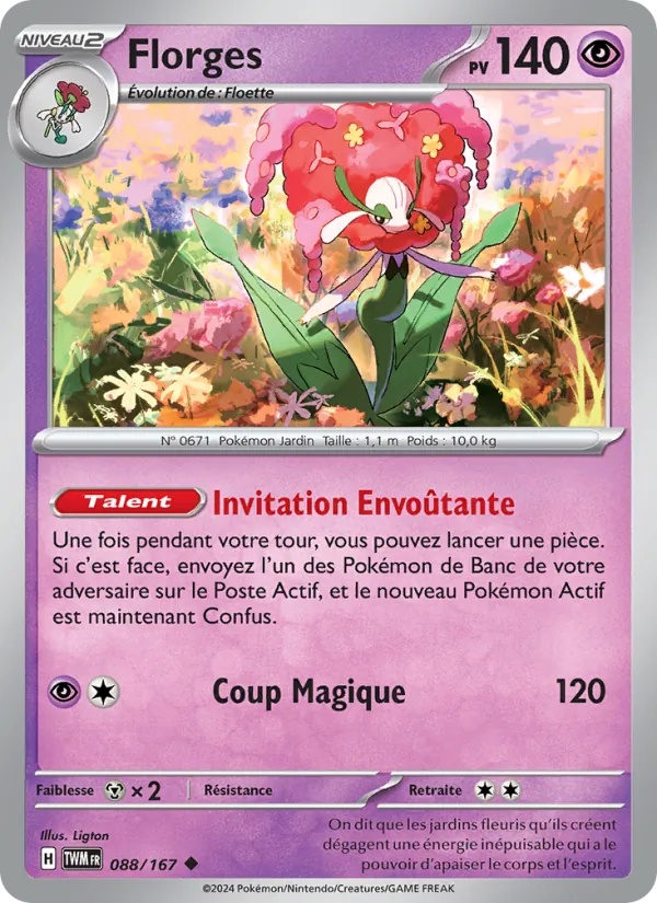 Florges 088/167 - Mascarade Crépusculaire - Reverse - Pokémon JCC