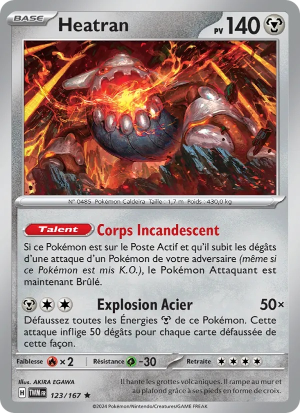 Heatran 123/167 - Mascarade Crépusculaire - Holo - Pokémon JCC