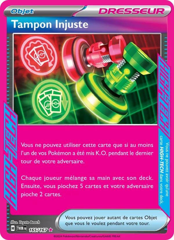 Tampon Injuste 165/167 - Mascarade Crépusculaire - Holo - Pokémon JCC