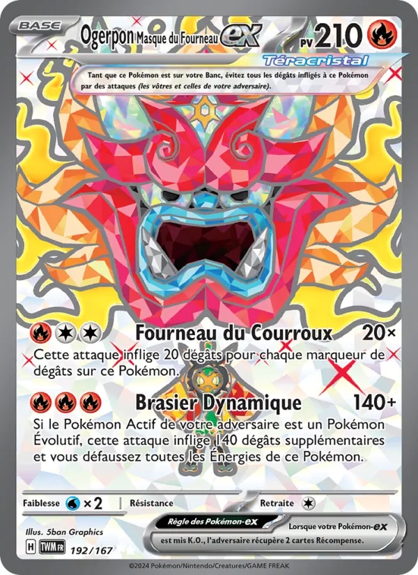 Ogerpon Masque du Fourneau-ex 192/167 - Mascarade Crépusculaire - Holo - Pokémon JCC