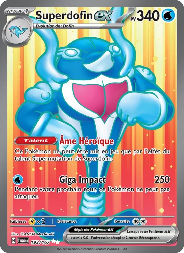 Superdofin-ex 193/167 - Mascarade Crépusculaire - Holo - Pokémon JCC