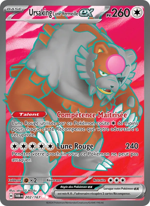 Ursaking Lune Vermeille-ex 202/167 - Mascarade Crépusculaire - Holo - Pokémon JCC