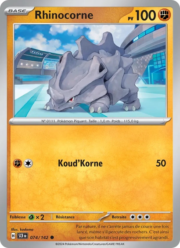 Rhinocorne 074/142 - Couronne Stellaire - Reverse - Pokémon JCC