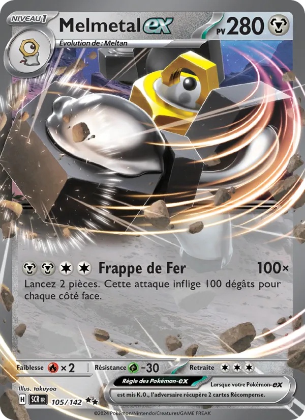 Melmetal-ex 105/142 - Couronne Stellaire - Holo Logo de la série - Pokémon JCC