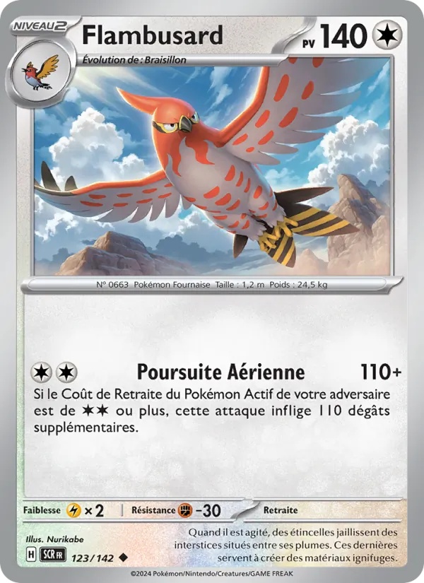 Flambusard 123/142 - Couronne Stellaire - Reverse - Pokémon JCC