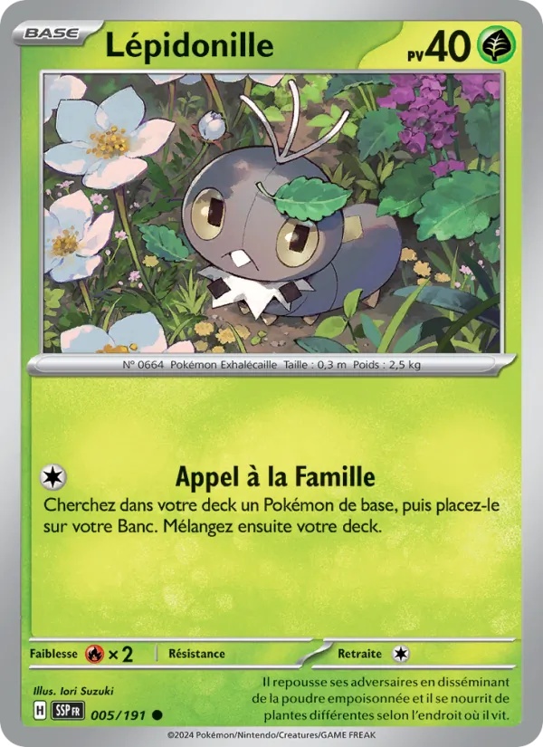 Lépidonille 005/191 - Étincelles Déferlantes - Reverse - Pokémon JCC