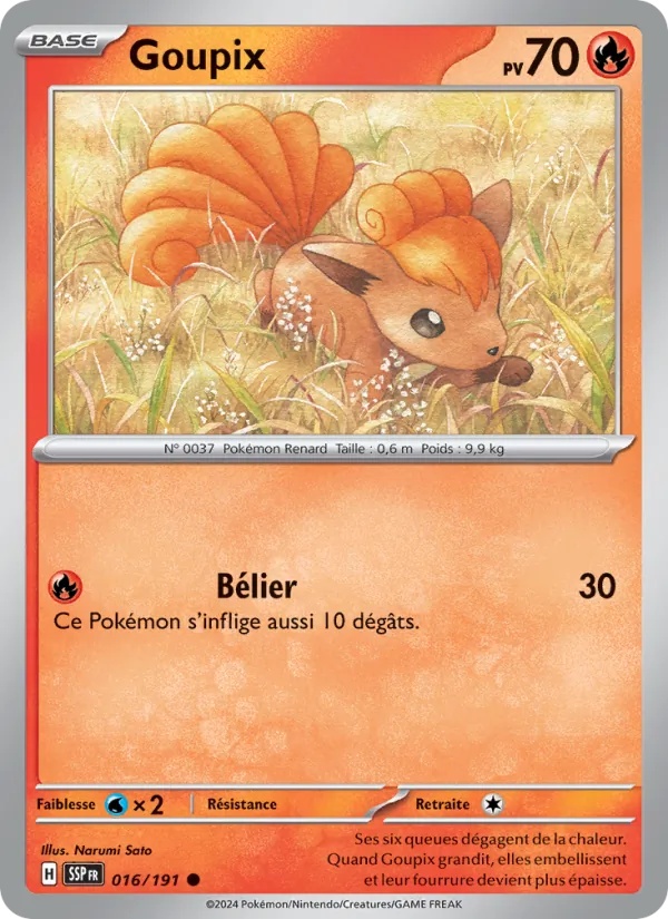 Goupix 016/191 - Étincelles Déferlantes - Reverse - Pokémon JCC