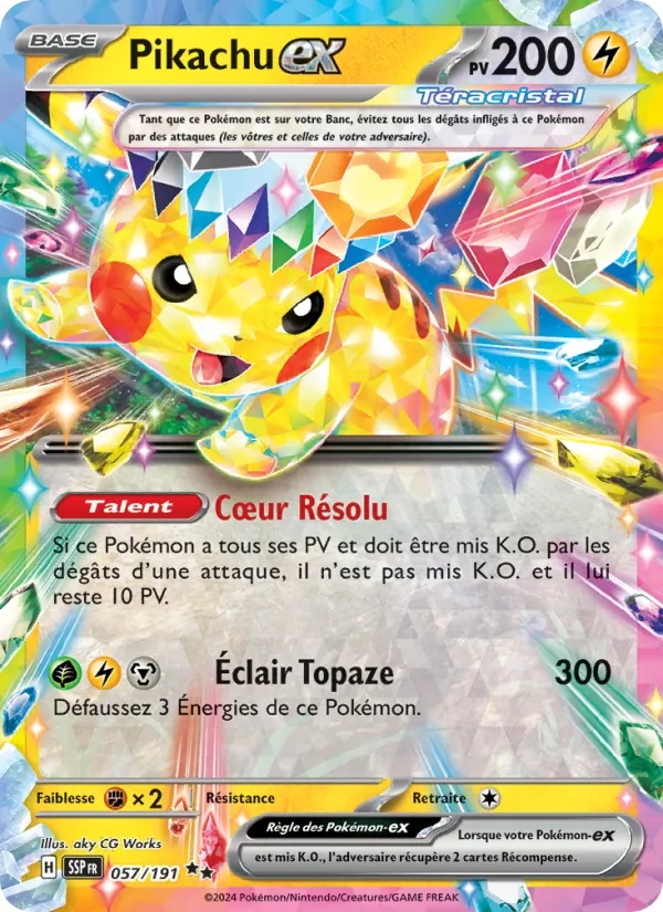 Pikachu-ex 057/191 - Étincelles Déferlantes - Holo player-rewards-program - Pokémon JCC