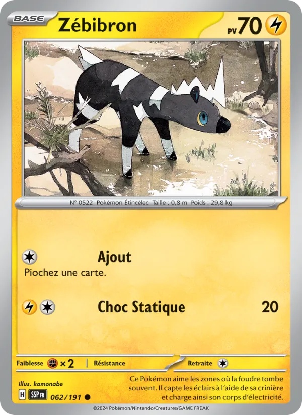 Zébibron 062/191 - Étincelles Déferlantes - Reverse - Pokémon JCC