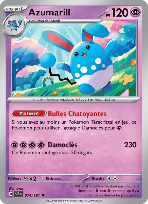Azumarill 074/191 - Étincelles Déferlantes - player-rewards-program - Pokémon JCC
