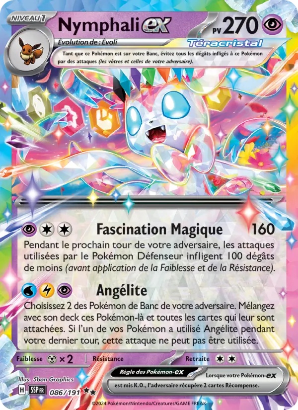 Nymphali-ex 086/191 - Étincelles Déferlantes - Holo - Pokémon JCC