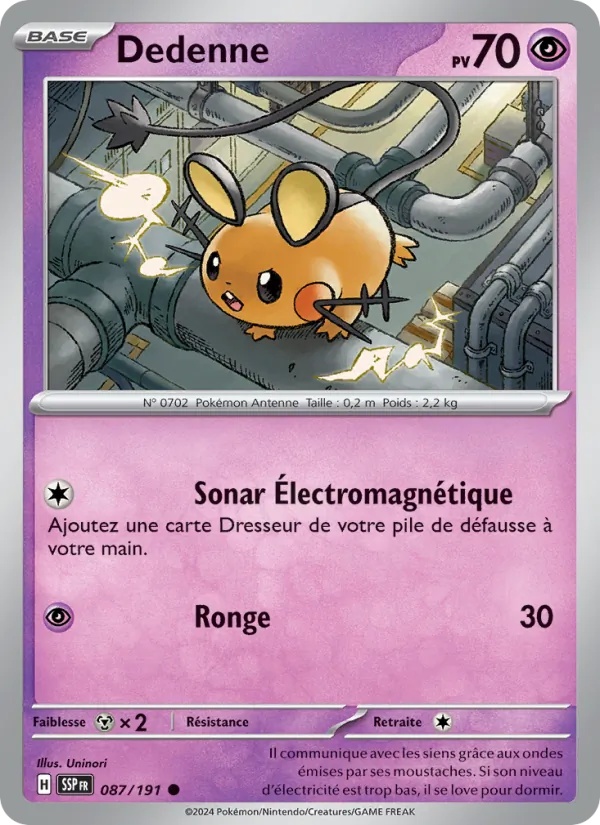Dedenne 087/191 - Étincelles Déferlantes - Reverse - Pokémon JCC