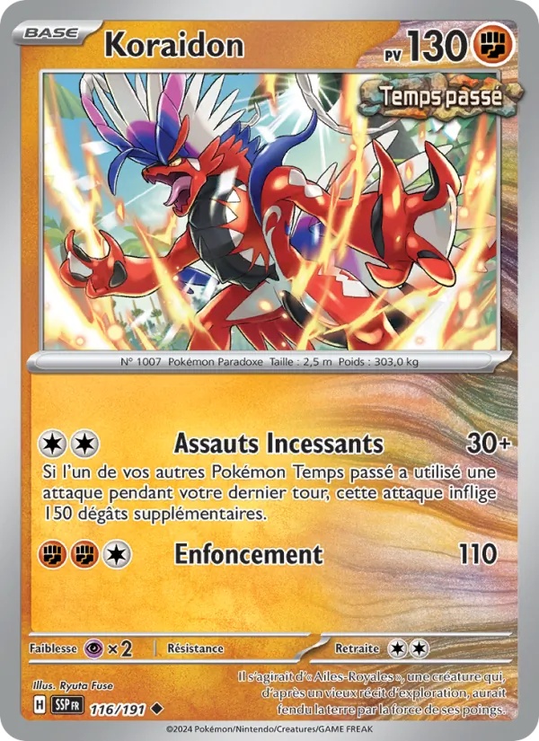 Koraidon 116/191 - Étincelles Déferlantes - Reverse - Pokémon JCC