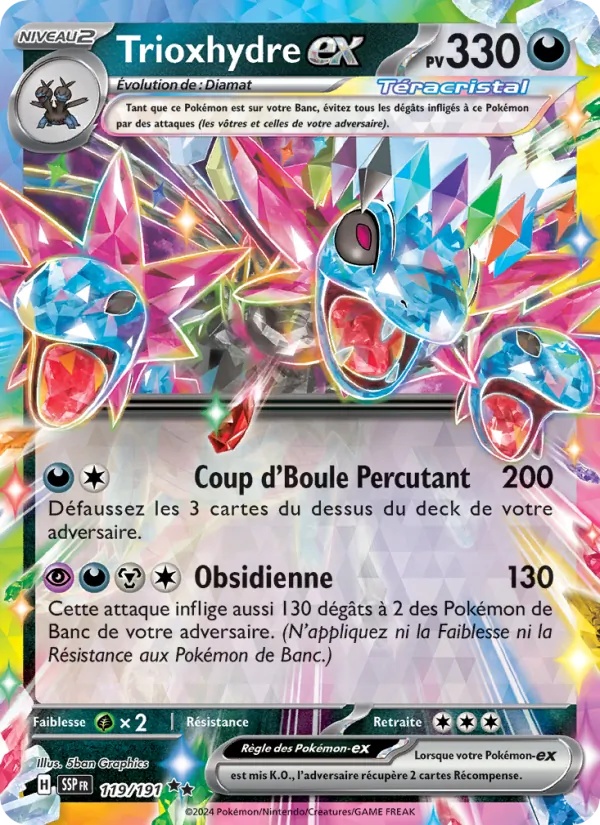 Trioxhydre-ex 119/191 - Étincelles Déferlantes - Holo - Pokémon JCC