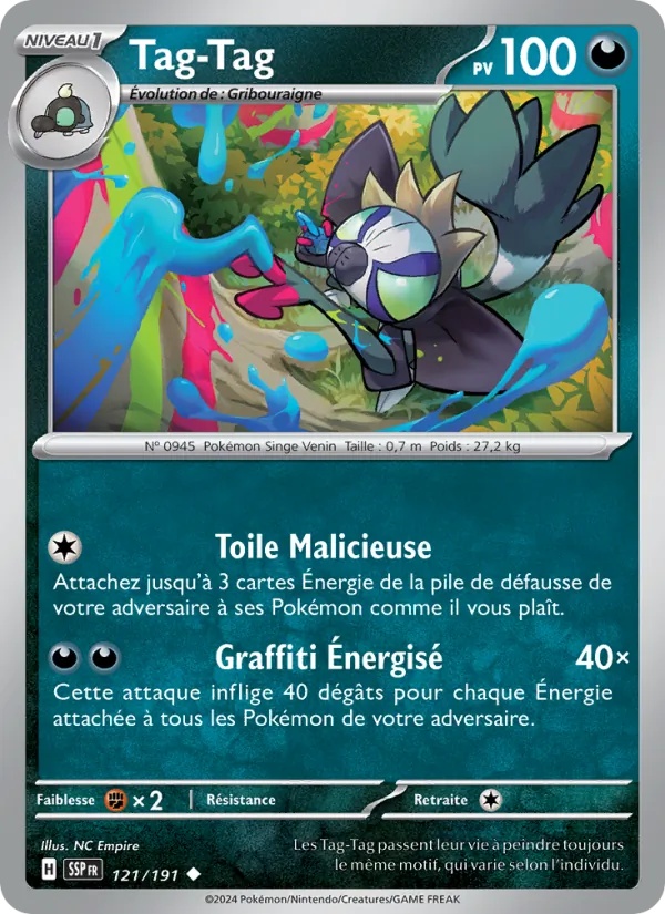 Tag-Tag 121/191 - Étincelles Déferlantes - Reverse - Pokémon JCC