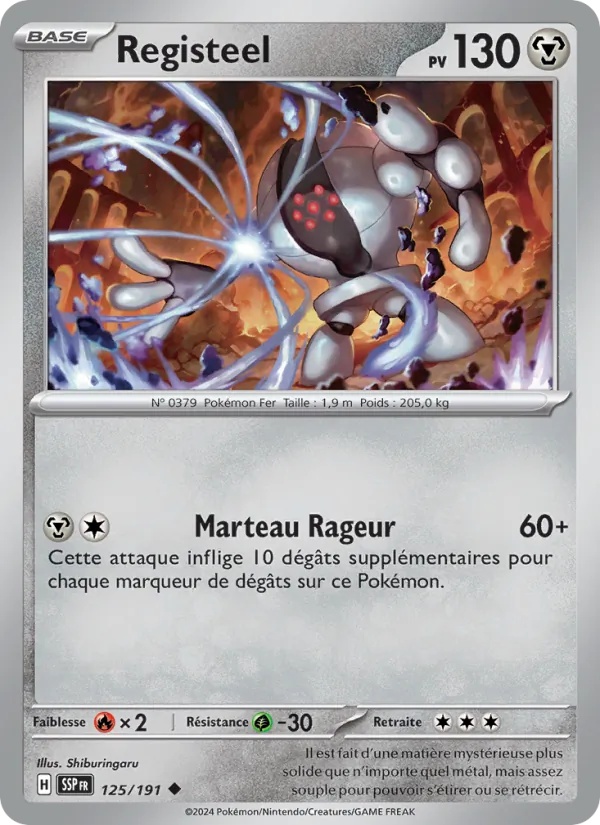 Registeel 125/191 - Étincelles Déferlantes - Reverse - Pokémon JCC