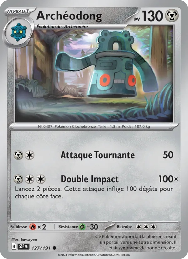Archéodong 127/191 - Étincelles Déferlantes - Reverse - Pokémon JCC