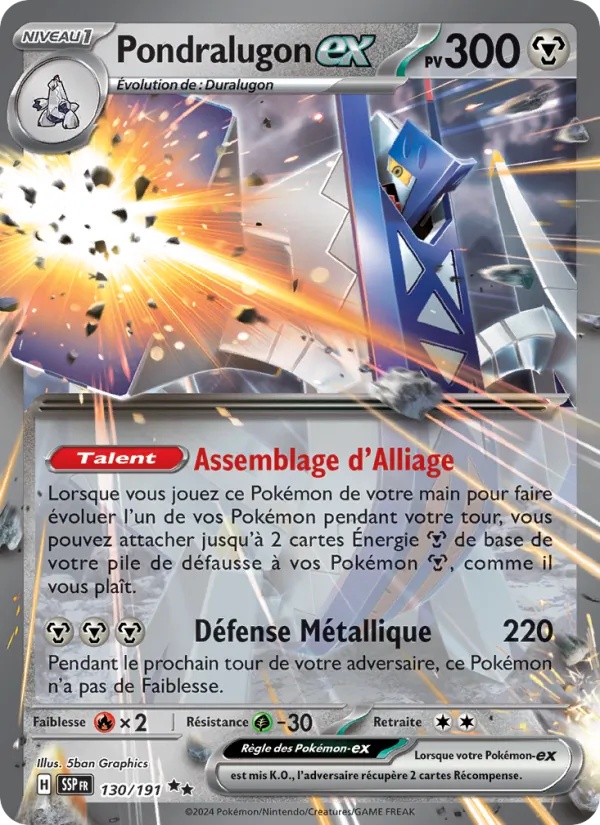 Pondralugon-ex 130/191 - Étincelles Déferlantes - Holo player-rewards-program - Pokémon JCC