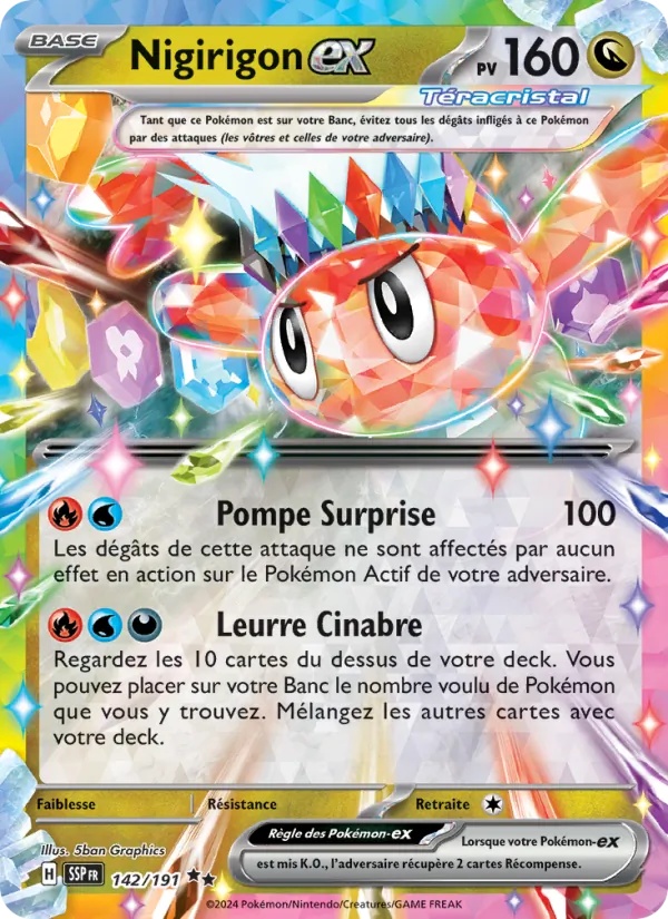 Nigirigon-ex 142/191 - Étincelles Déferlantes - Holo - Pokémon JCC