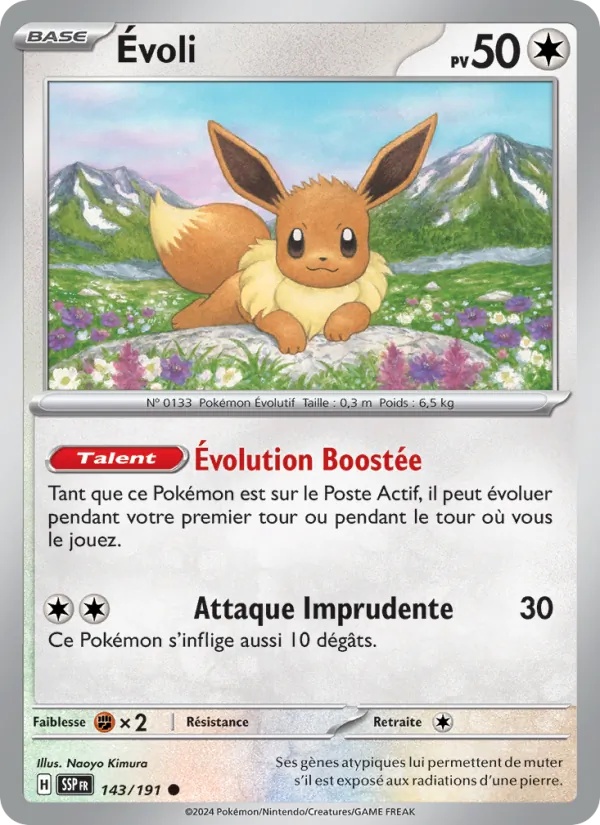 Évoli 143/191 - Étincelles Déferlantes - Reverse - Pokémon JCC