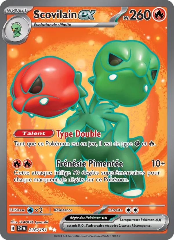 Scovilain-ex 216/191 - Étincelles Déferlantes - Holo - Pokémon JCC