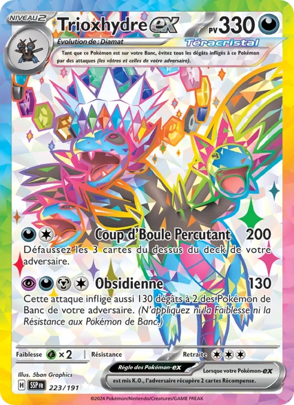 Trioxhydre-ex 223/191 - Étincelles Déferlantes - Holo - Pokémon JCC