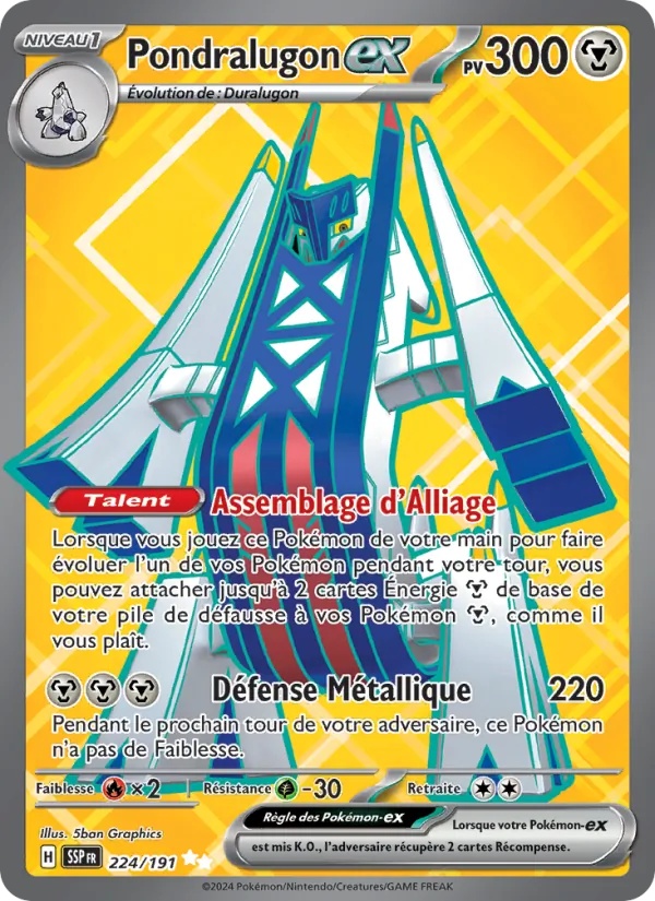 Pondralugon-ex 224/191 - Étincelles Déferlantes - Holo - Pokémon JCC