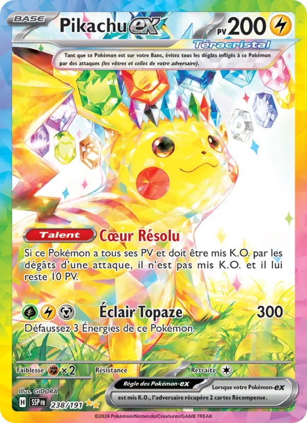 Pikachu-ex 238/191 - Étincelles Déferlantes - Holo - Pokémon JCC