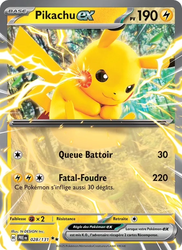 Pikachu-ex 028/131 - Évolutions Prismatiques - Holo - Pokémon JCC