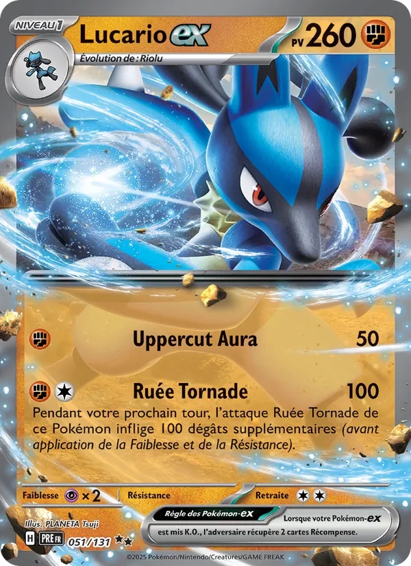 Lucario-ex 051/131 - Évolutions Prismatiques - Holo Logo de la série - Pokémon JCC