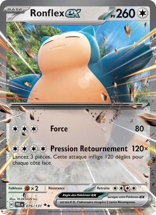 Ronflex-ex 076/131 - Évolutions Prismatiques - Holo - Pokémon JCC