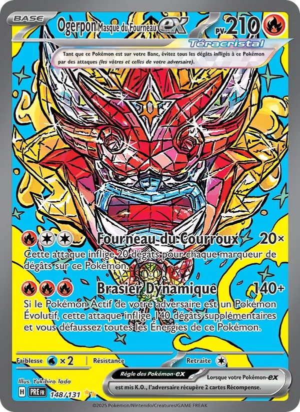 Ogerpon Masque du Fourneau-ex 148/131 - Évolutions Prismatiques - Holo - Pokémon JCC