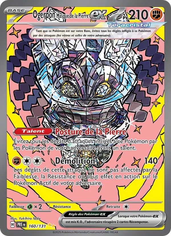 Ogerpon Masque de la Pierre-ex 160/131 - Évolutions Prismatiques - Holo - Pokémon JCC
