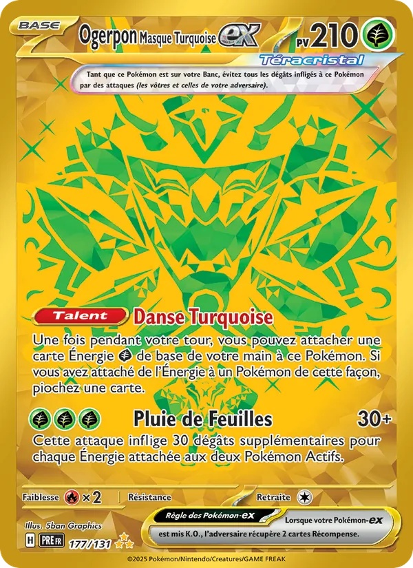 Ogerpon Masque Turquoise-ex 177/131 - Évolutions Prismatiques - Holo - Pokémon JCC