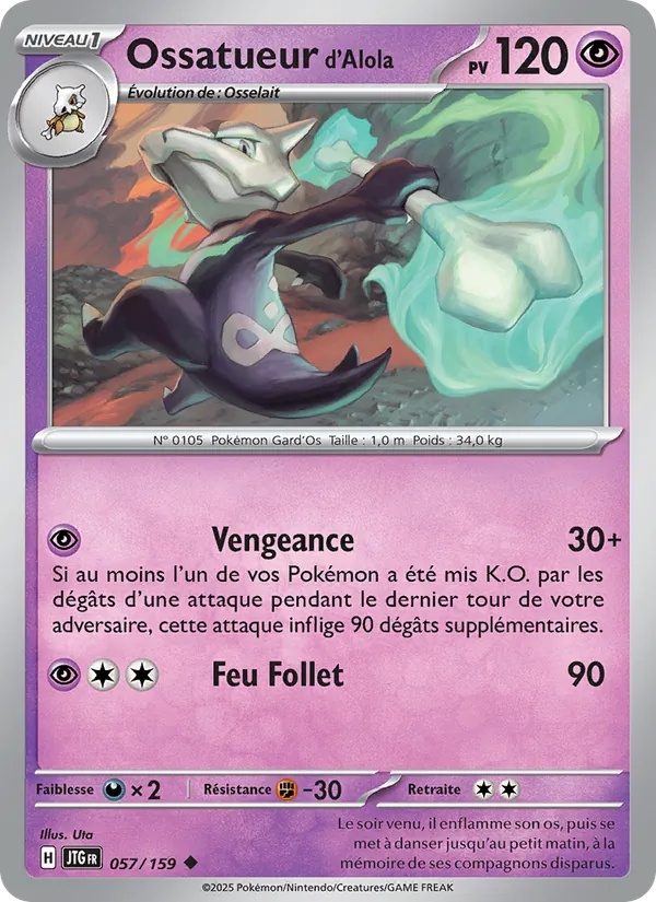 Ossatueur d'Alola 057/159 - Aventures Ensemble - Reverse - Pokémon JCC