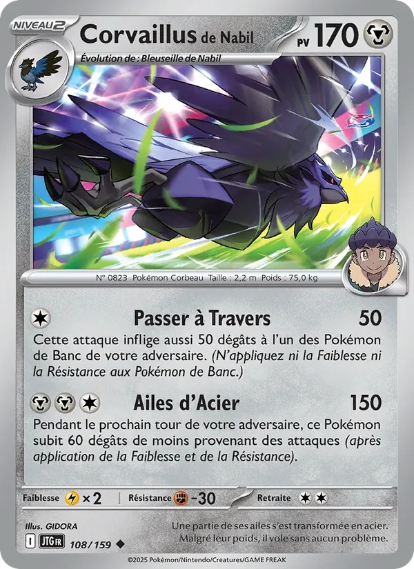 Corvaillus de Nabil 108/159 - Aventures Ensemble - Reverse - Pokémon JCC
