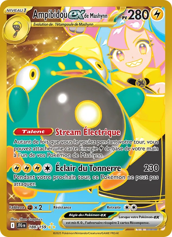 Ampibidou-ex de Mashynn 188/159 - Aventures Ensemble - Holo - Pokémon JCC