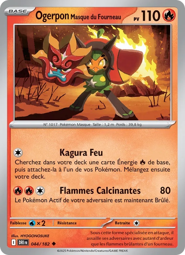 Ogerpon Masque du Fourneau 044/182 - Rivalités Destinées - Reverse - Pokémon JCC