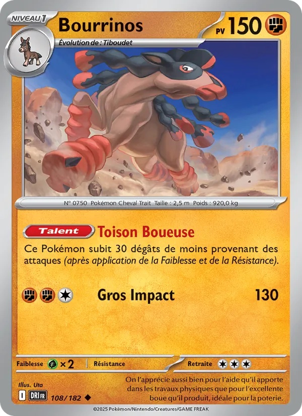Bourrinos 108/182 - Rivalités Destinées - Reverse - Pokémon JCC