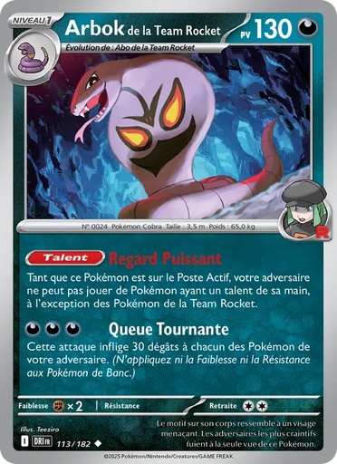 Arbok de la Team Rocket 113/182 Reverse