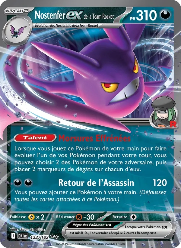 Nostenfer-ex de la Team Rocket 122/182 - Rivalités Destinées - Holo - Pokémon JCC