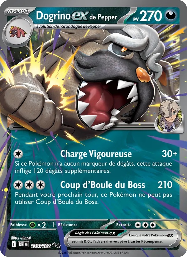 Dogrino-ex de Pepper 139/182 - Rivalités Destinées - Holo - Pokémon JCC